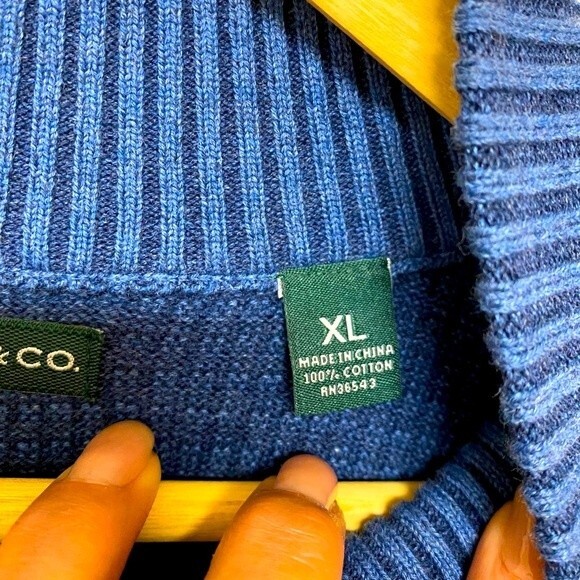 GH BASS & CO Men's Pullover 100% Cotton Blend Sweater - Picture 4 of 6